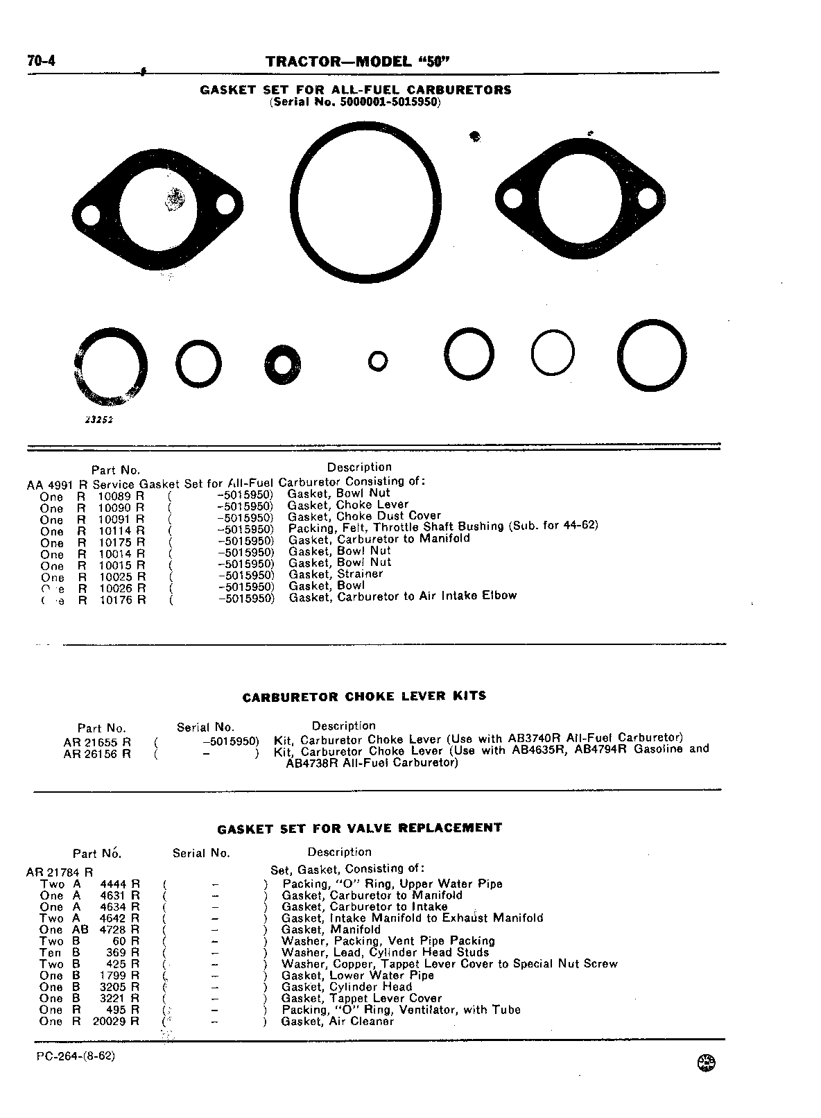 Section 70 - Umbrella Holder, Decals, and Gasket Sets (Continued)