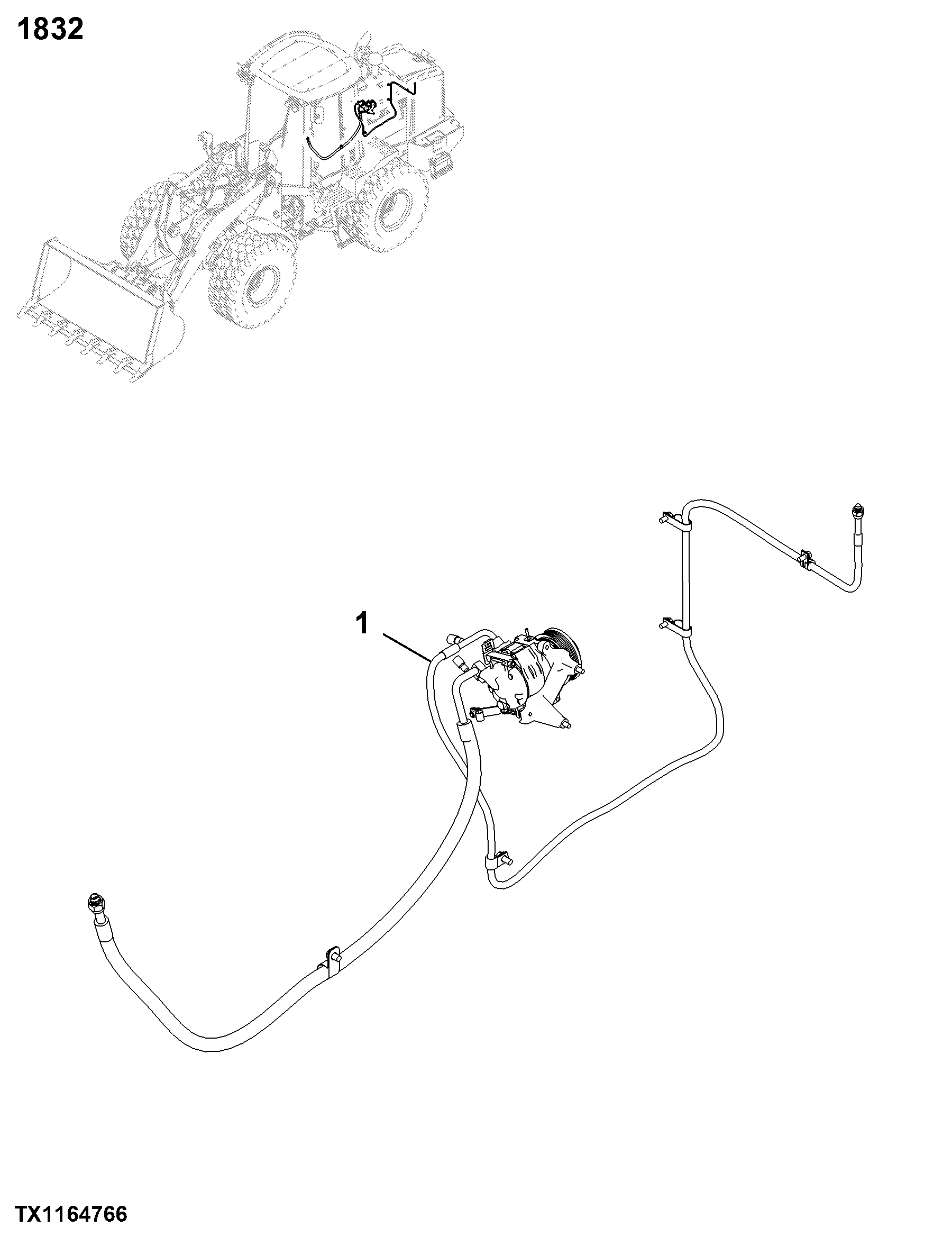 1832 A/C System Compressor and Drive