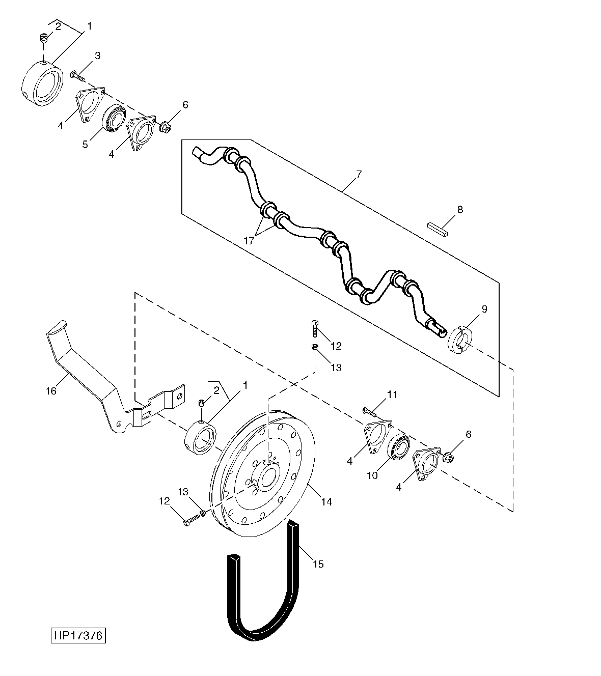 STRAW WALKER CRANKS, STRAW SPREADER DRIVE AND SHIELD