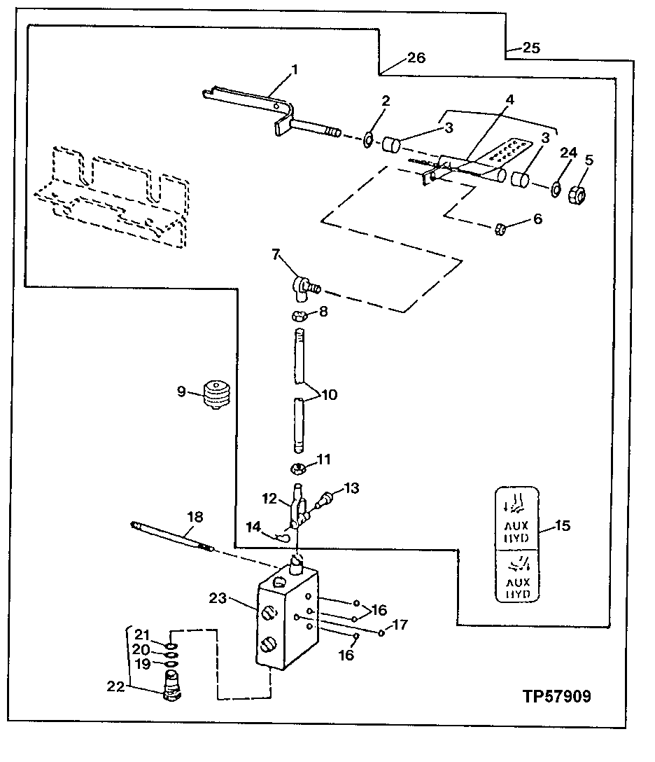 Sixth Function Foot Control Linkage (Two-Lever)
