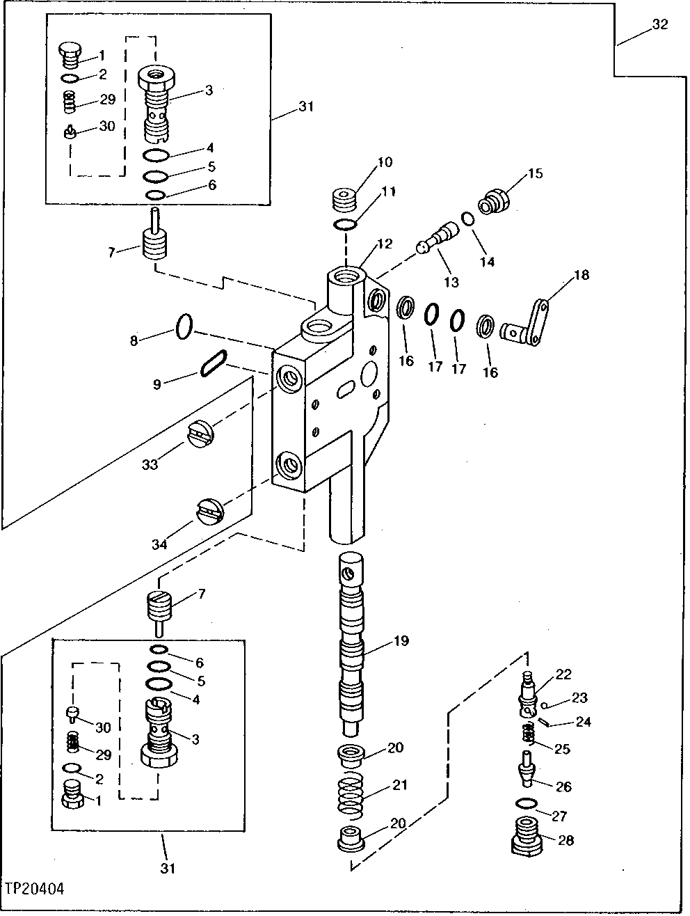 Hydraulic Control Valve Section (Left Blade Lift, Right Blade Lift, Scarifier)