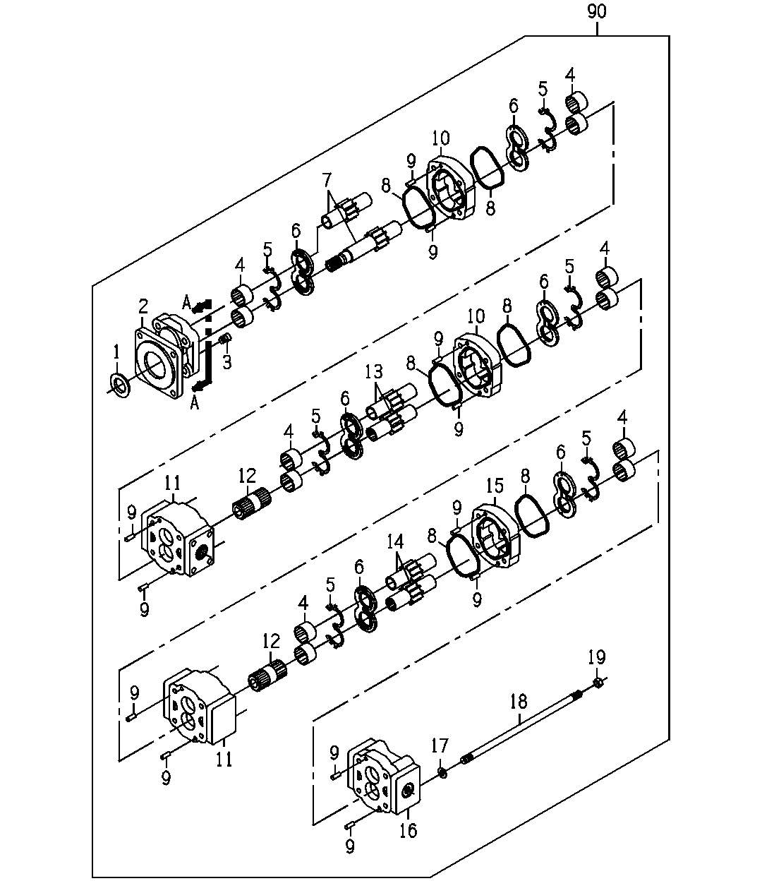 PUMP, ELEVATOR DRIVE/FEED ROLLER/CROP DIVIDER (INNER)