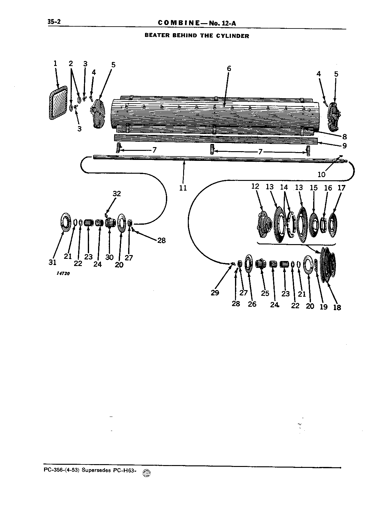 Section 35-Beater Behind the Cylinder and Grain Conveyor Under Straw Rack