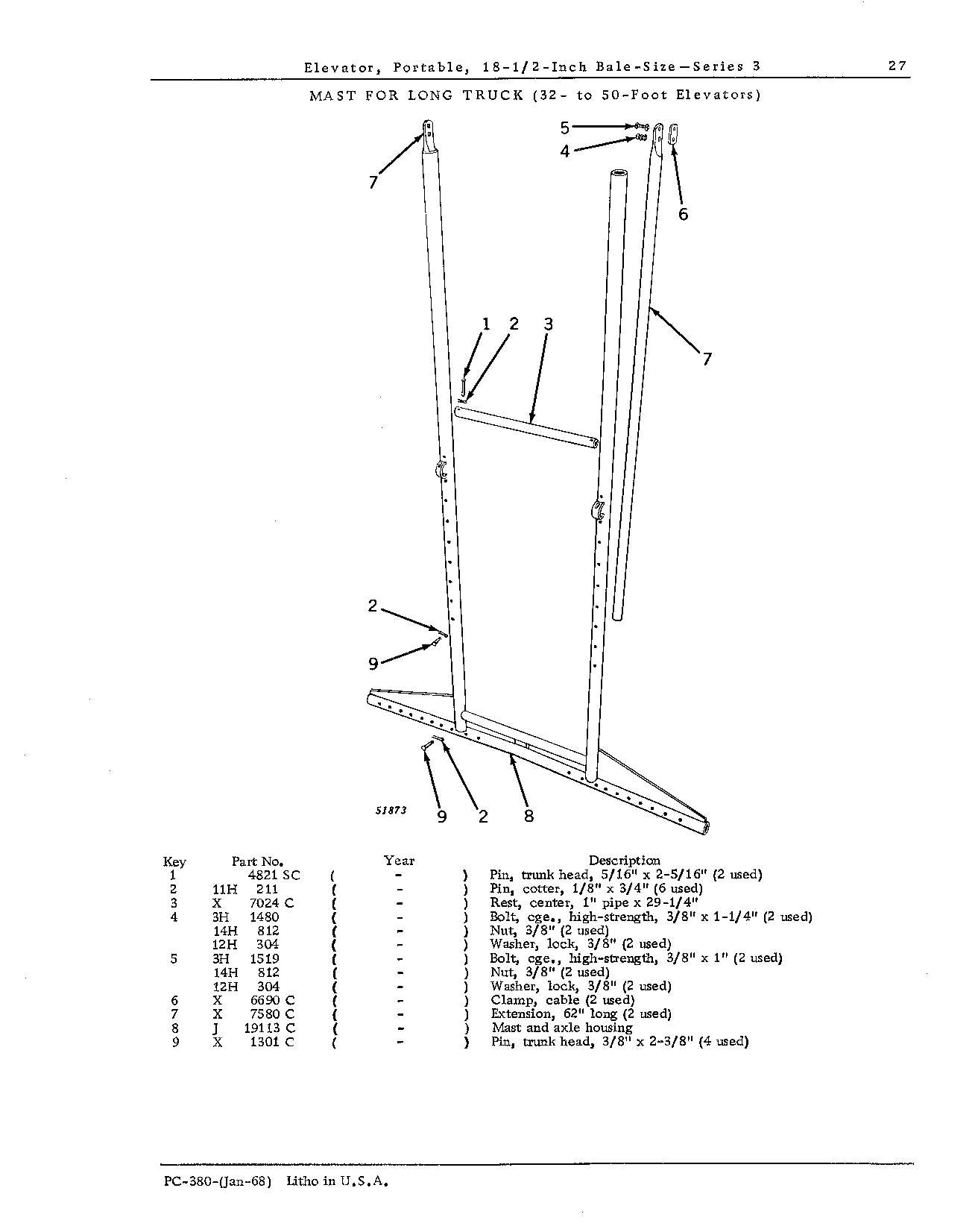 Mast for Long Truck (32- to 50-Foot Elevators)