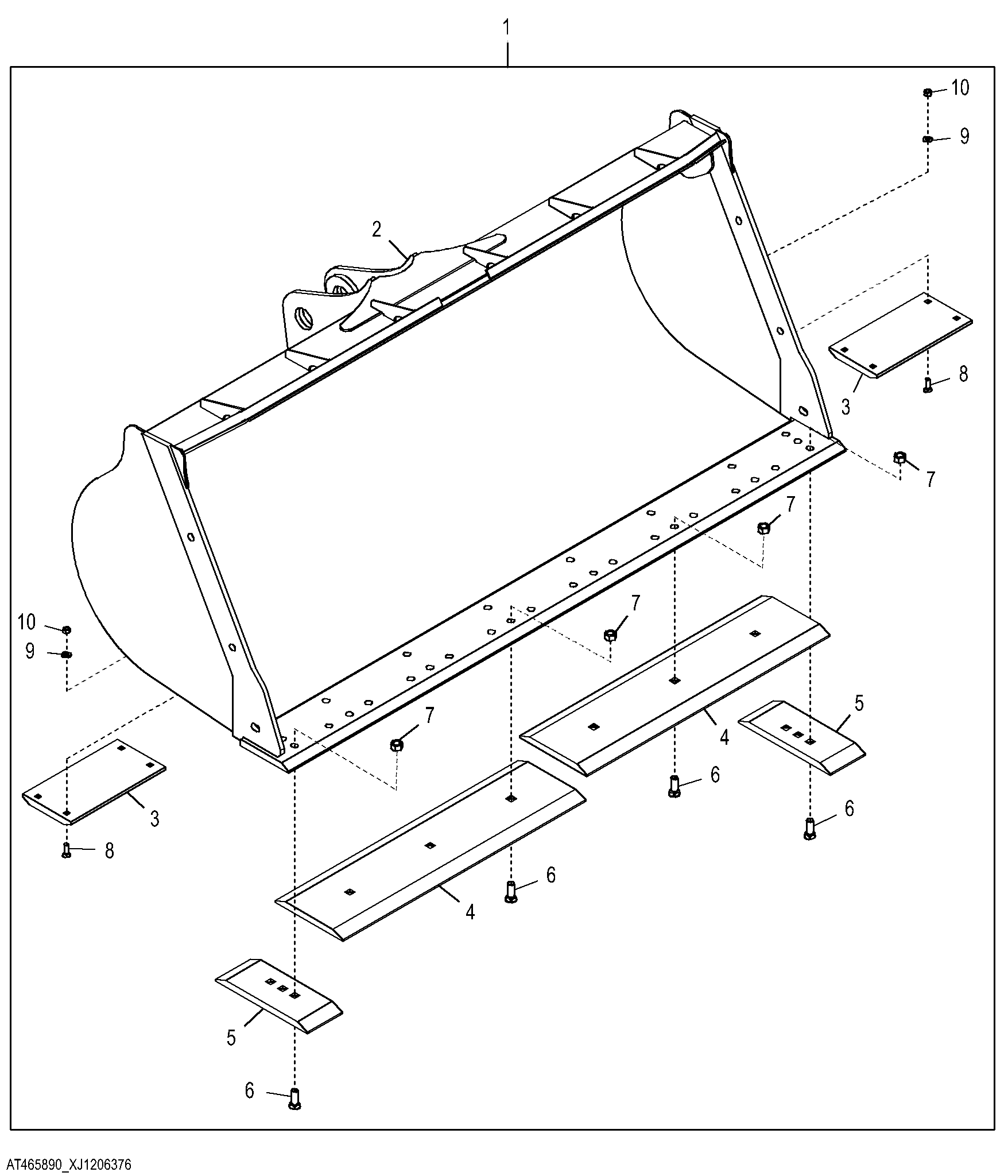 Loader Bucket W/ Cutting Edge, General Purpose, 2.7 M