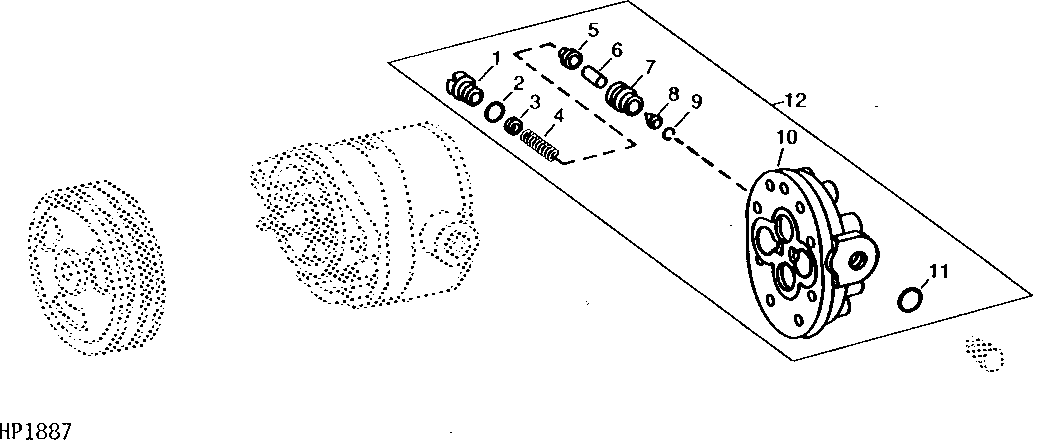 MAIN HYDRAULIC PUMP BACK PLATE AND RELIEF VALVE KIT (565232 - )