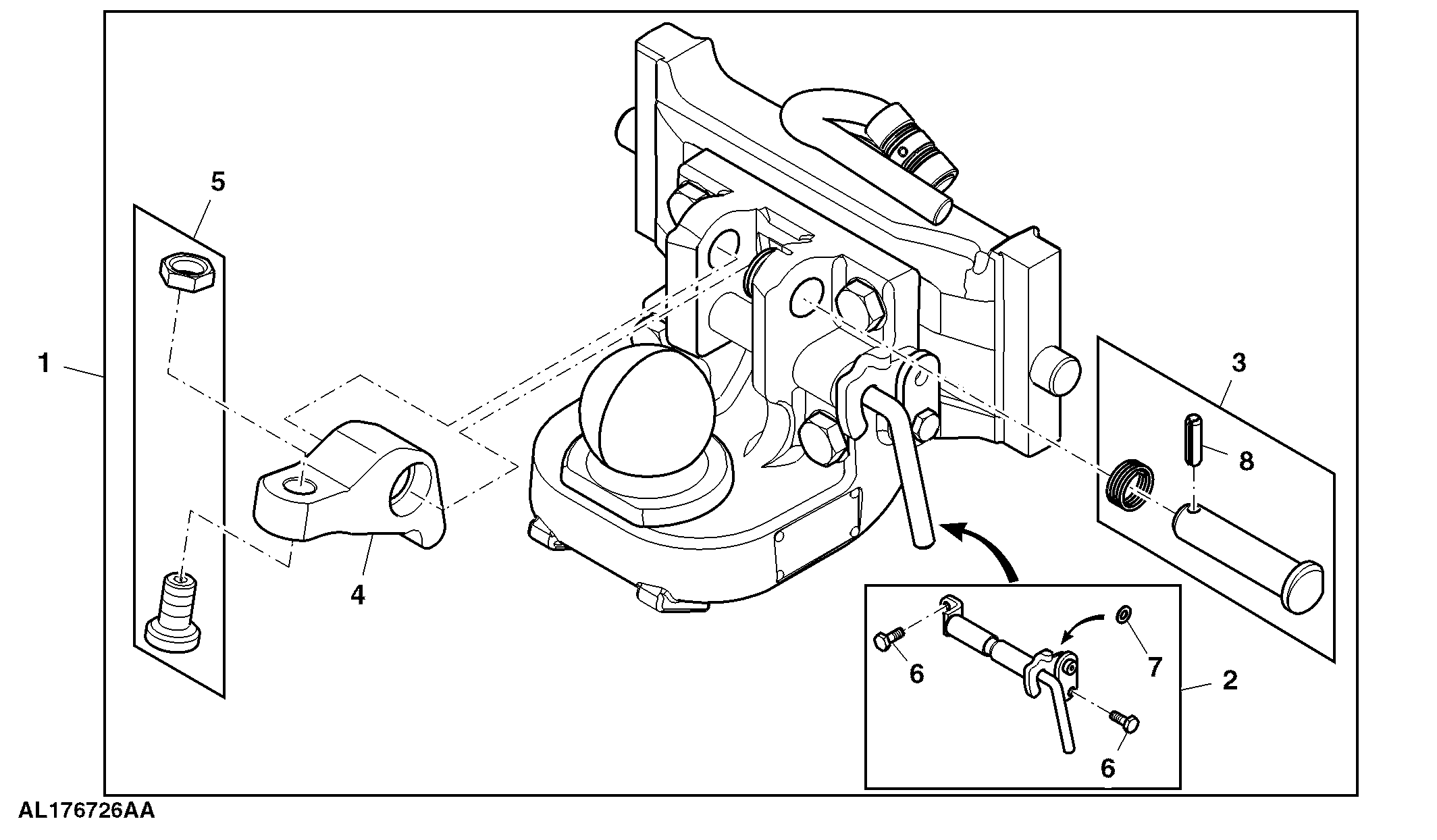 Attachment, Ball Type Wagon Hitch, Height Adjustable