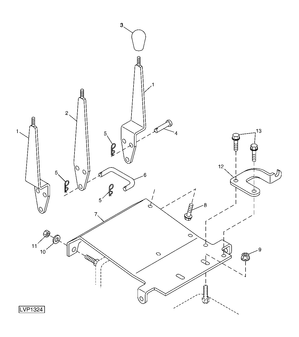 SCV LEVERS AND BRACKET (4TH & 5TH SELECTIVE CONTROL VALVE)