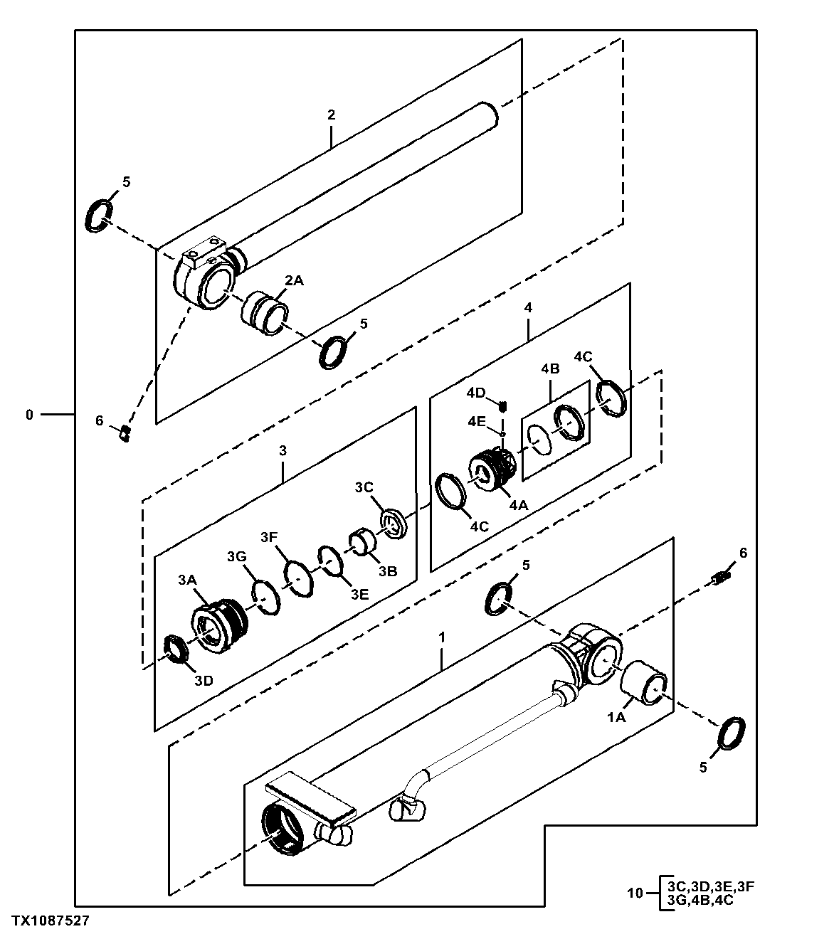Blade Angle Hydraulic Cylinder Components (280937 - )