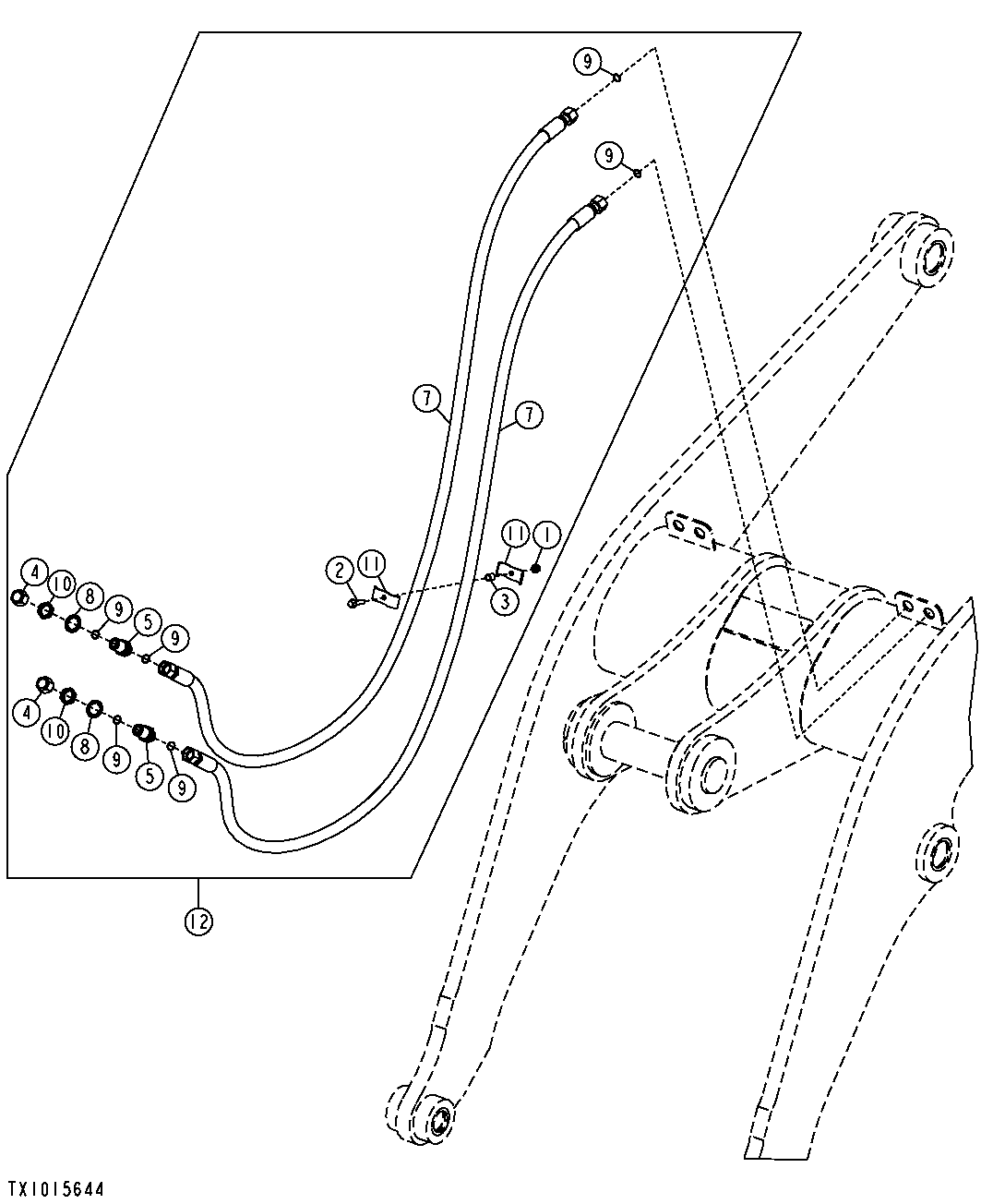 Third Function Boom To Coupler Hydraulic Lines (Z-Bar)
