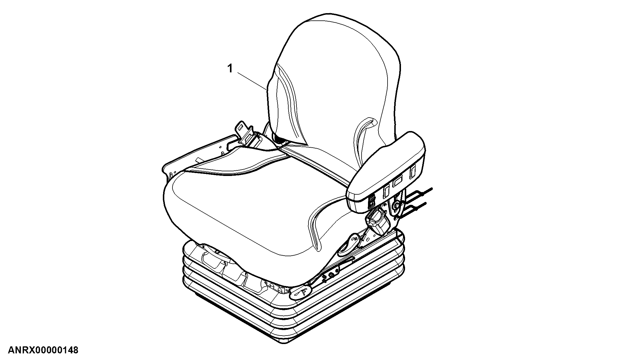 Seat Assembly, Passive, Fabric, Low Back, W/O Extension, W/O Cushion Adjustment (For Scraper)