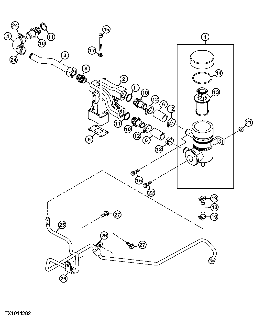 Engine Crankcase Breather and Lines (E.S.N.- 2006045711)