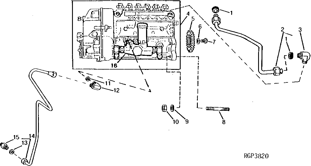 Fuel Injection Pump, Lube Line And Leak-Off Line (6076)