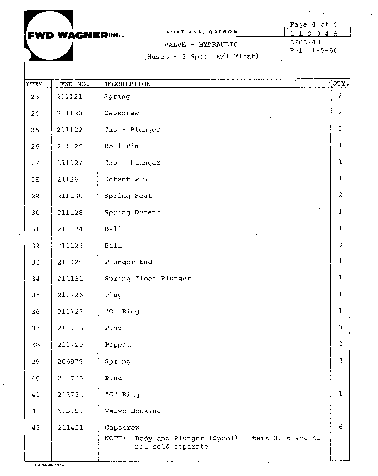 Section 70 - Hydraulics Husco 2-Spool w/1 Float (Continued)