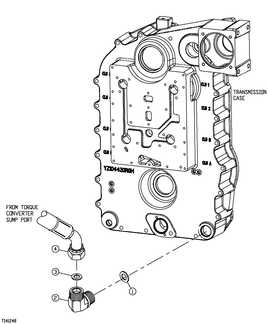 TORQUE CONVERTER DRAIN LINE (TC) (SN 580171- )