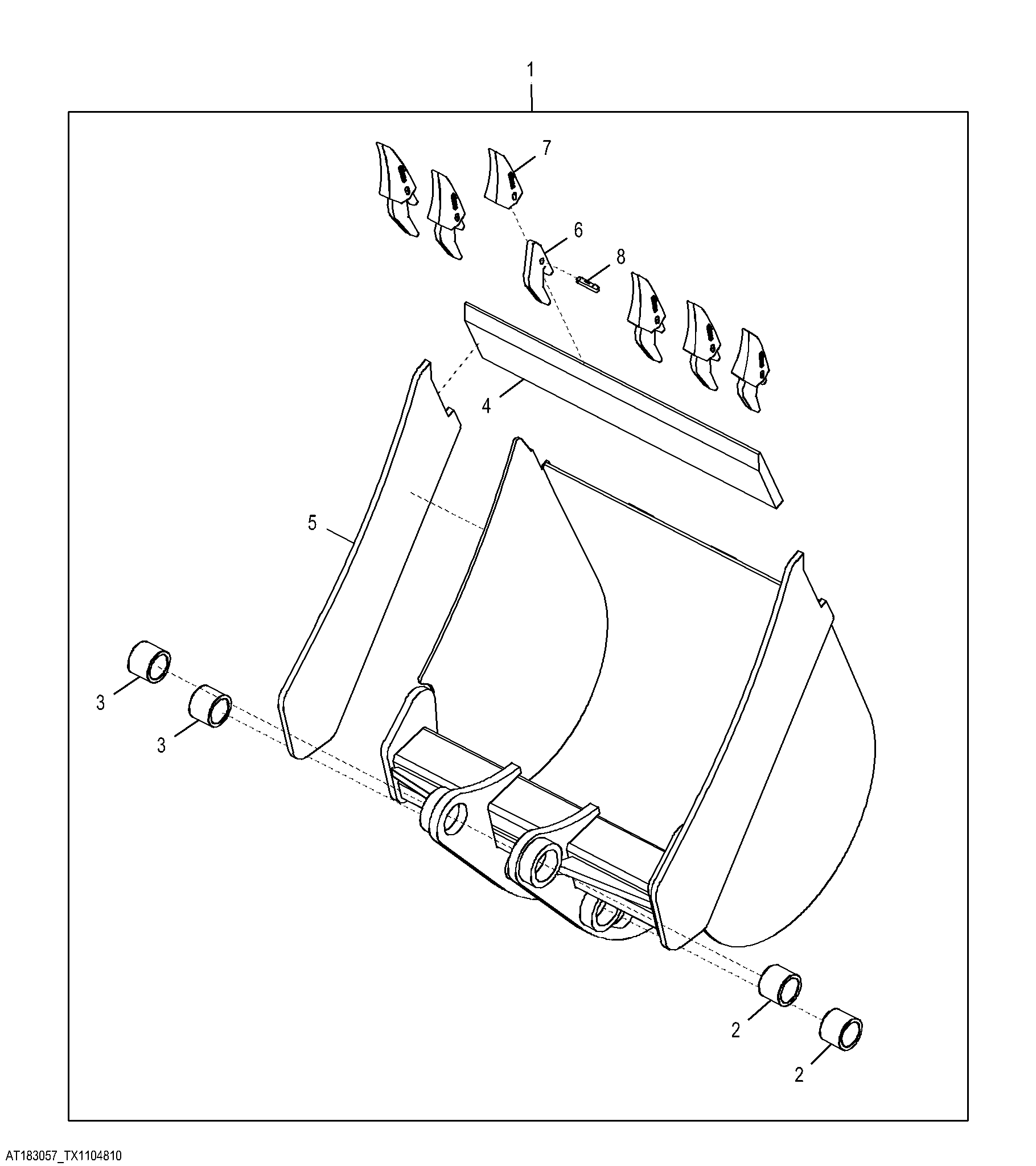 Heavy Duty Bucket with TF Teeth 914.40 mm (36.00 in) 0.510 m³ (18.00 ft³)