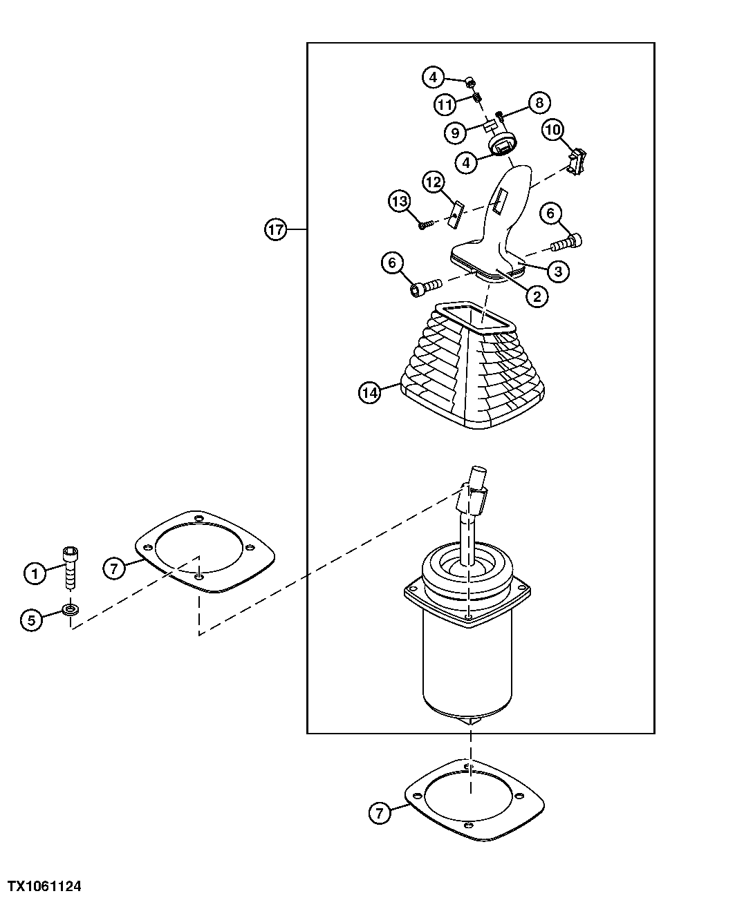 SINGLE LEVER CONTROL (DOZER AND SCRAPER PULLER) (S.N. 007282-)