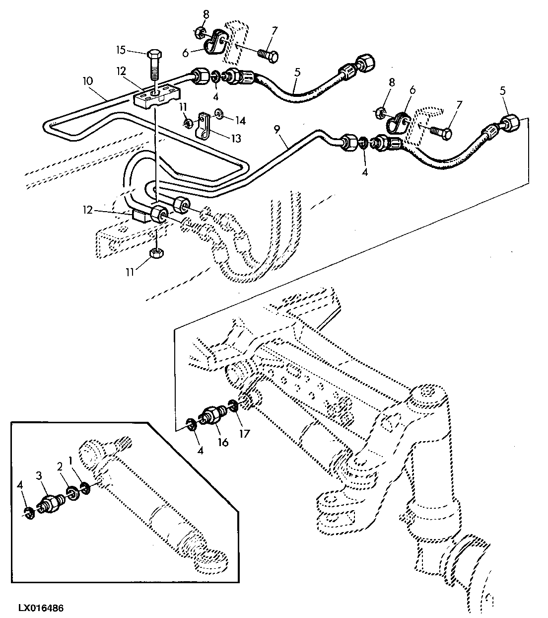 HYDROSTATIC STEERING, OIL LINES (LOW PROFILE CAB)