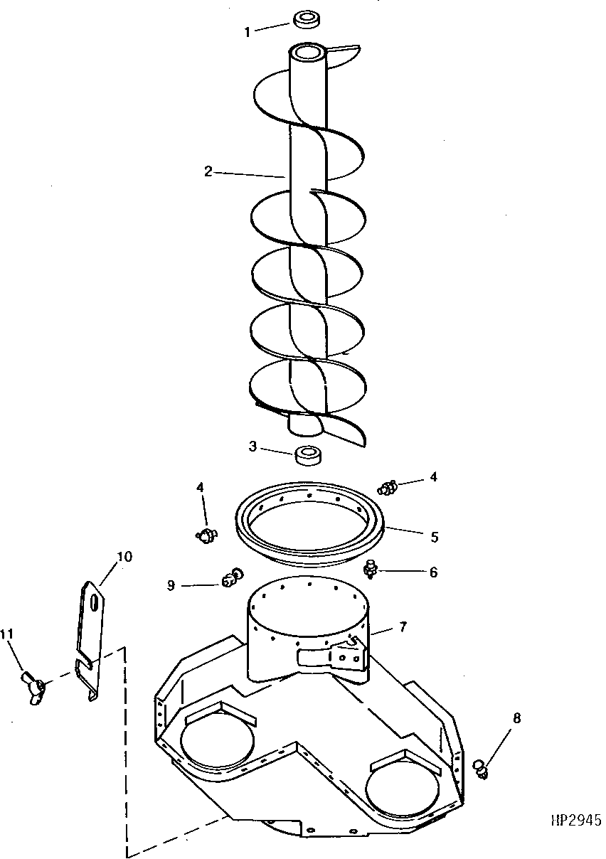 VERTICAL UNLOADING AUGER AND CHARGE HOUSING