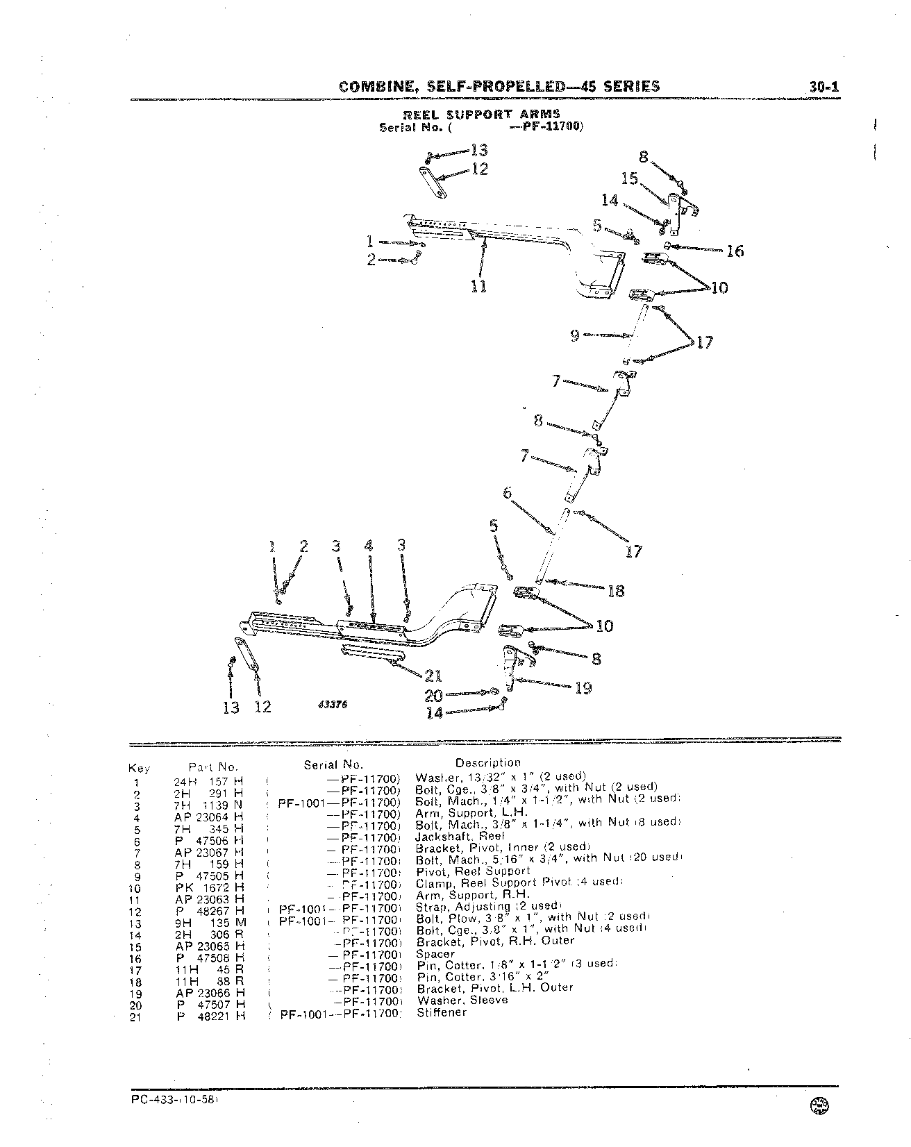 Arms, Reel Support, R.H. and L.H.