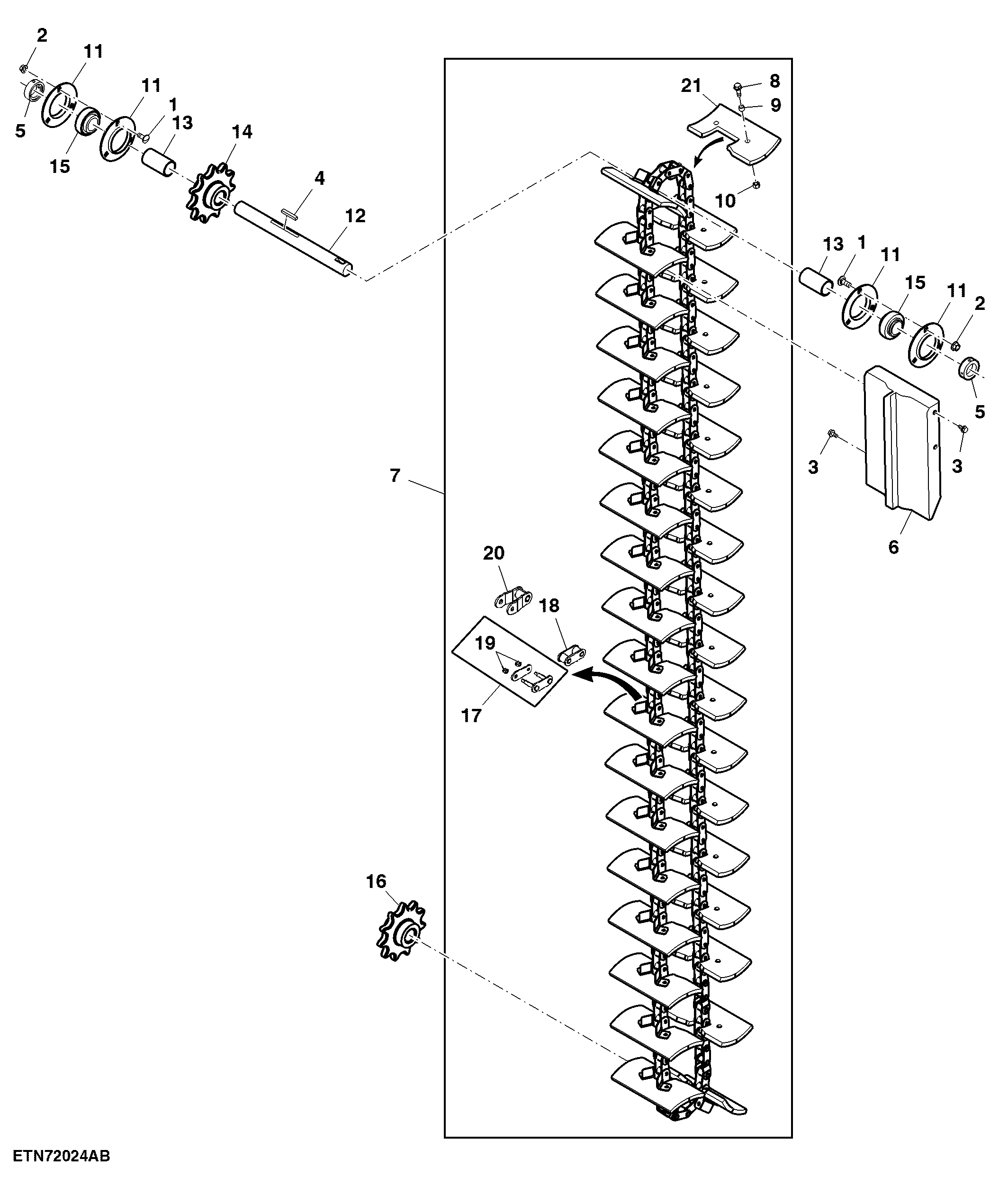 Clean Grain Elevator Link Chain Extra High Capacity