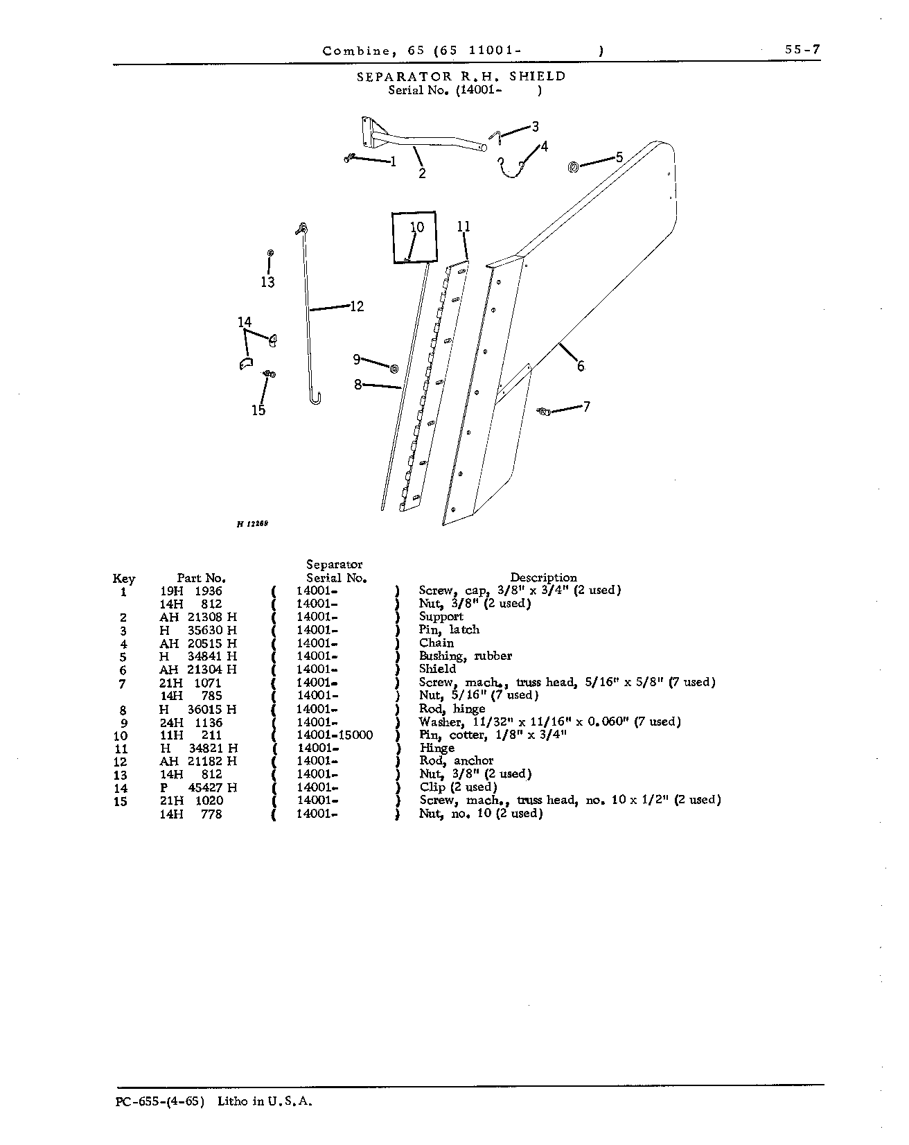 Grain Tank, Loading and Unloading Augers, and Ladder (Continued)