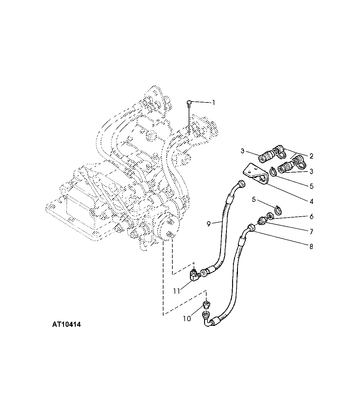 LINES FOR DOUBLE-ACTING SLECTIVE CONTROL VALVE (POS. 3)