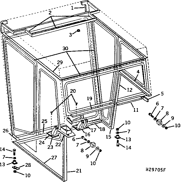 OPERATOR'S CAB MOUNTING BRACKETS, BUSHINGS AND SEALS