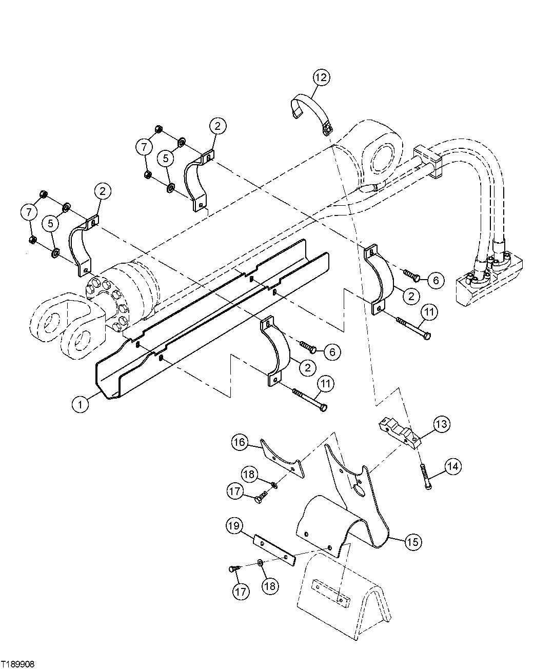 Optional Boom Lift Cylinder Hose Guard For Standard Machine And Waste Handler (006369 - )