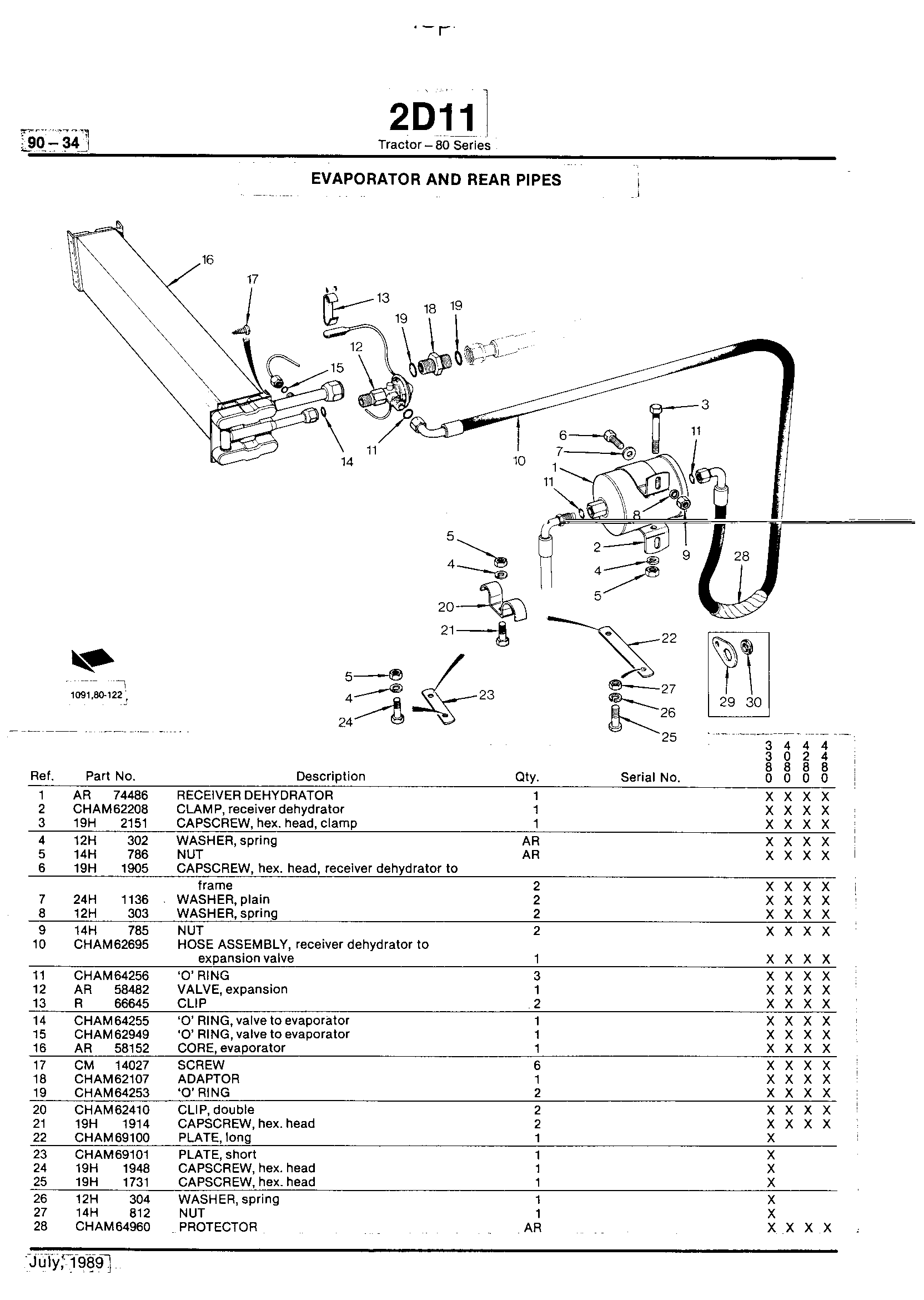 Operator Station Evaporator and Rear Pipes