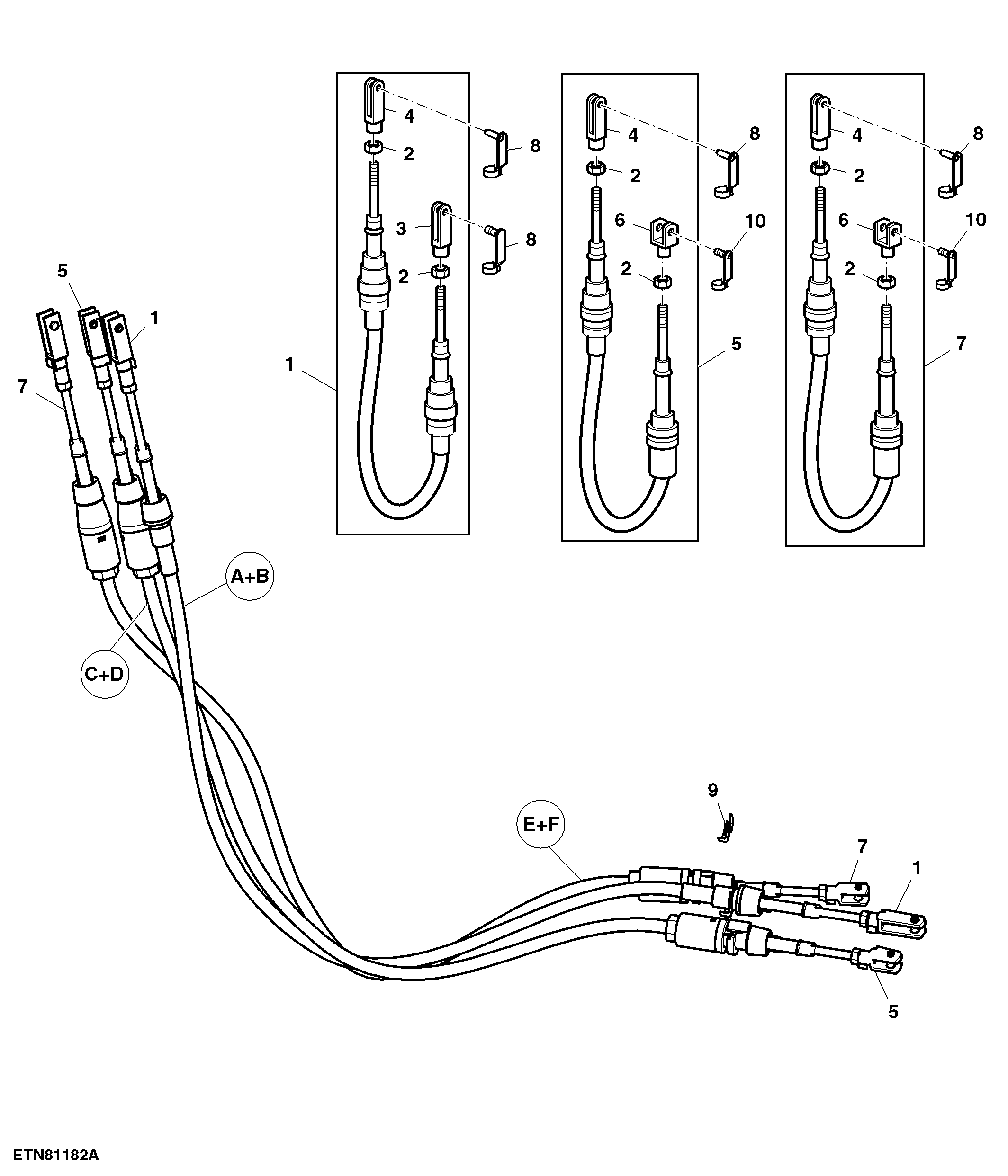 Bowden Cables, 6-Range Shift, W/ OOS, Low Profile, Orchard
