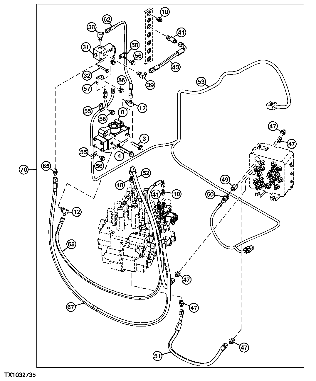 Main High Flow Auxiliary Lines (Control Valve To Selector Valve)