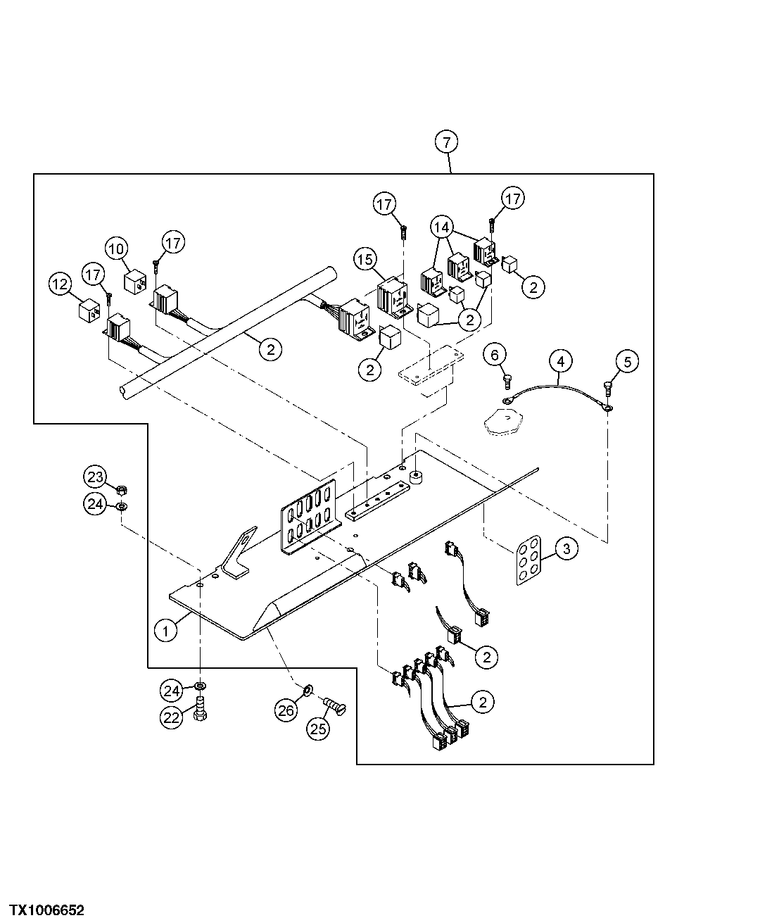 ELECTRICAL SYSTEM CAB OVERHEAD PANEL WIRING HARNESS (S.N. 006200-)