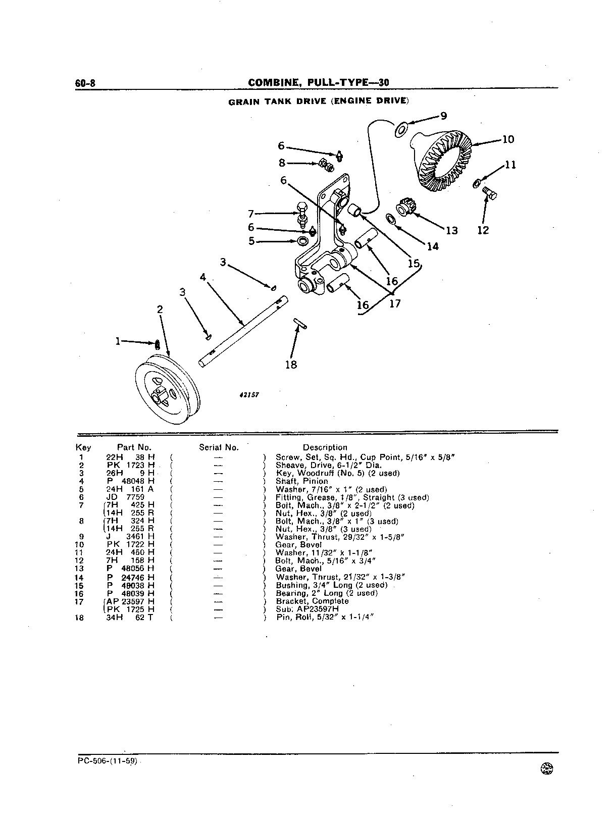 Drive for Grain Tank (Engine Drive)