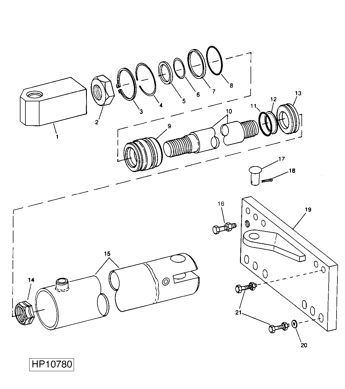 UNLOADING AUGER SWING HYDRAULIC CYLINDER AND MOUNTING