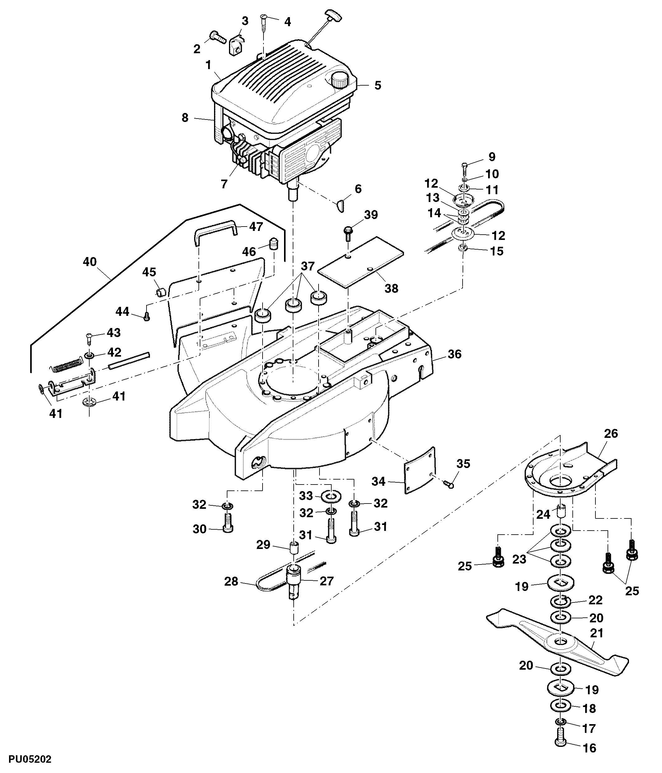 Housing, Engine, Mower Deck, Discharge, Drive