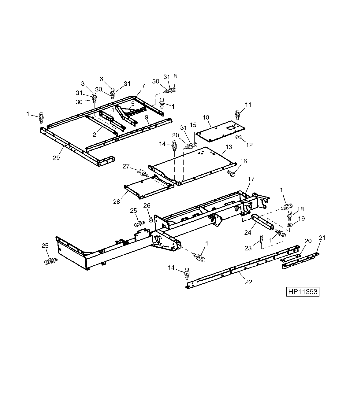 ENGINE AND OPERATOR'S PLATFORM ANGLES AND SUPPORTS (101301 - )