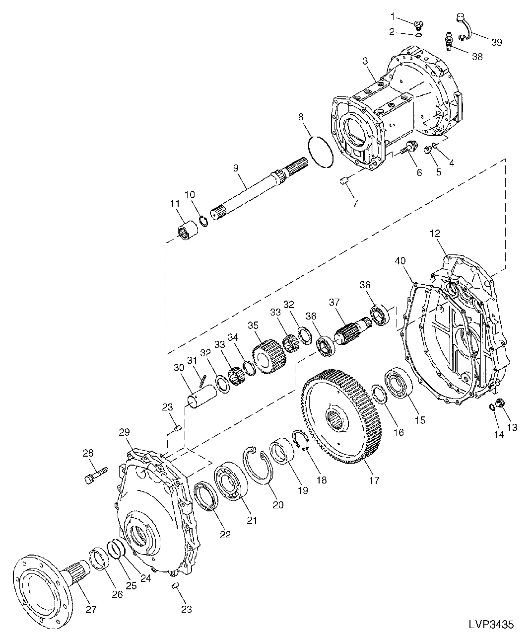 REAR AXLE LEFT-HAND ASSEMBLY (WITH HI-CROP OPTION)