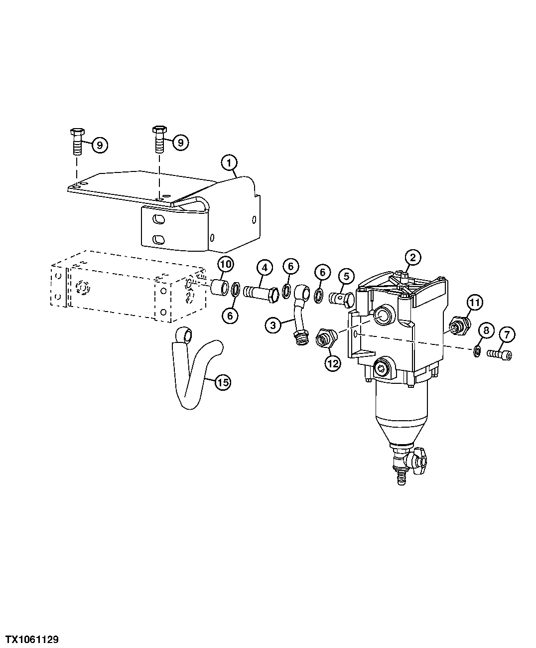 Engine Fuel Water Separator and Bracket (005600 - )