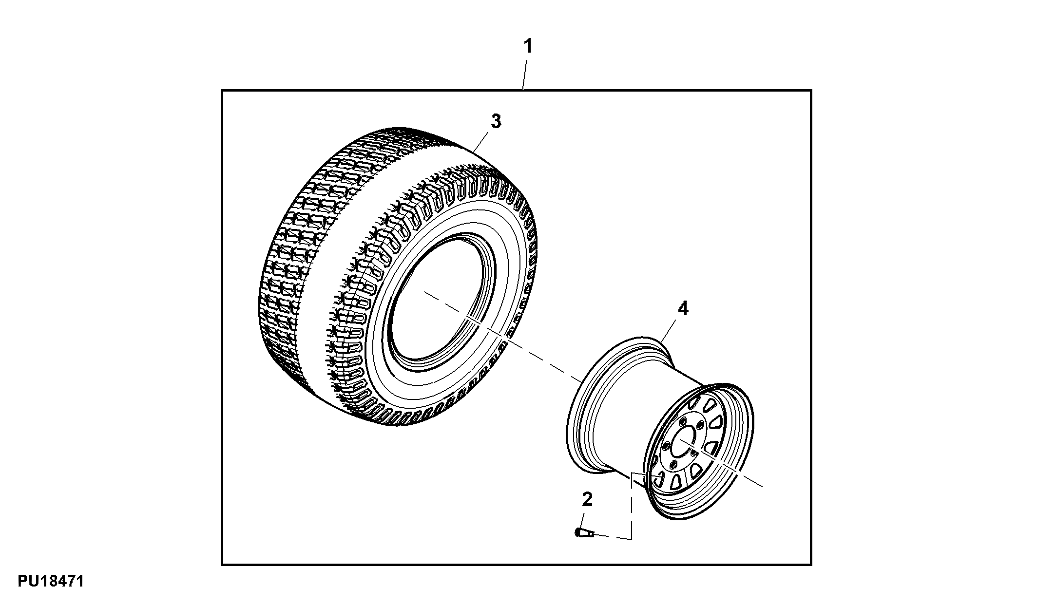Wheel and Tire Kit, Rear, Turf