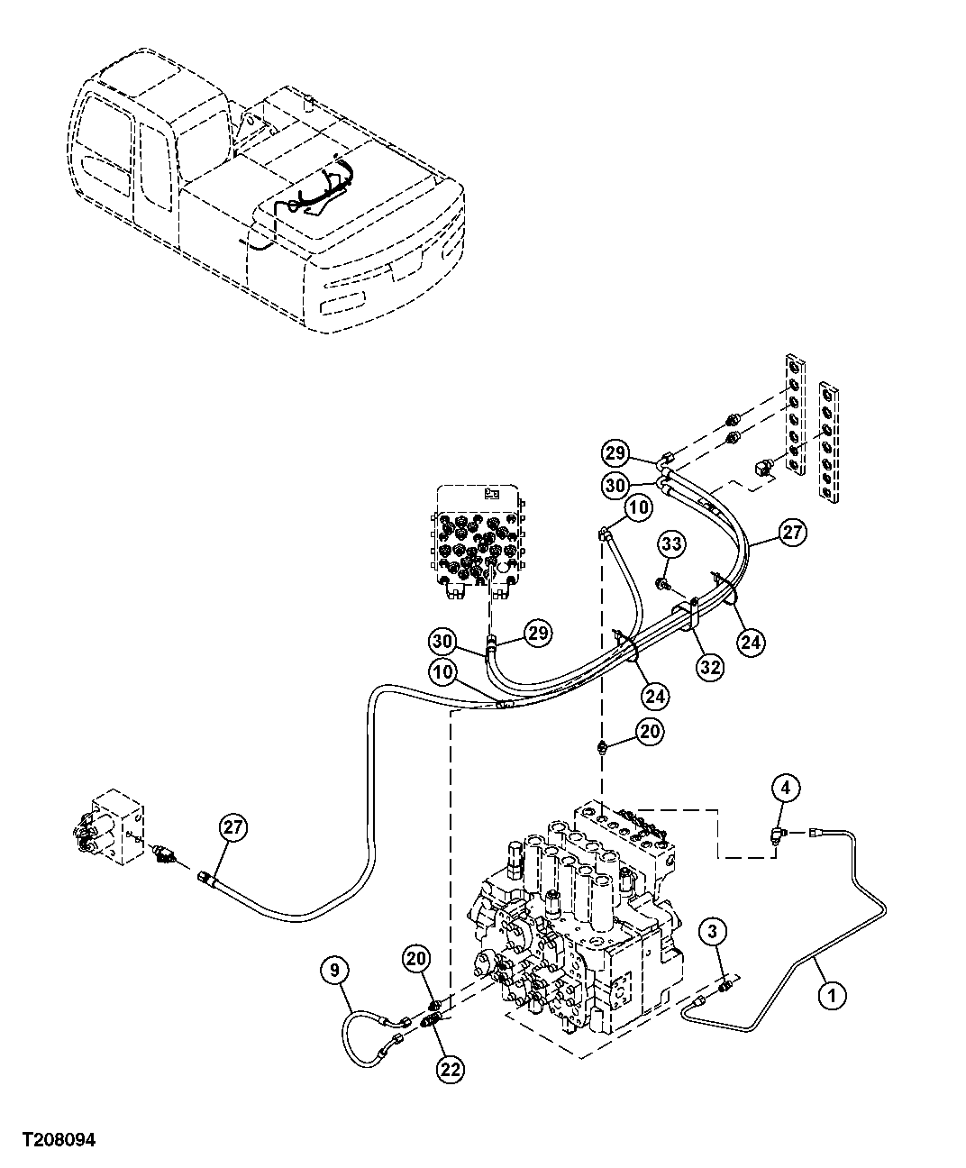 PILOT SIGNAL MANIFOLD HOSES TO CONTROL VALVE