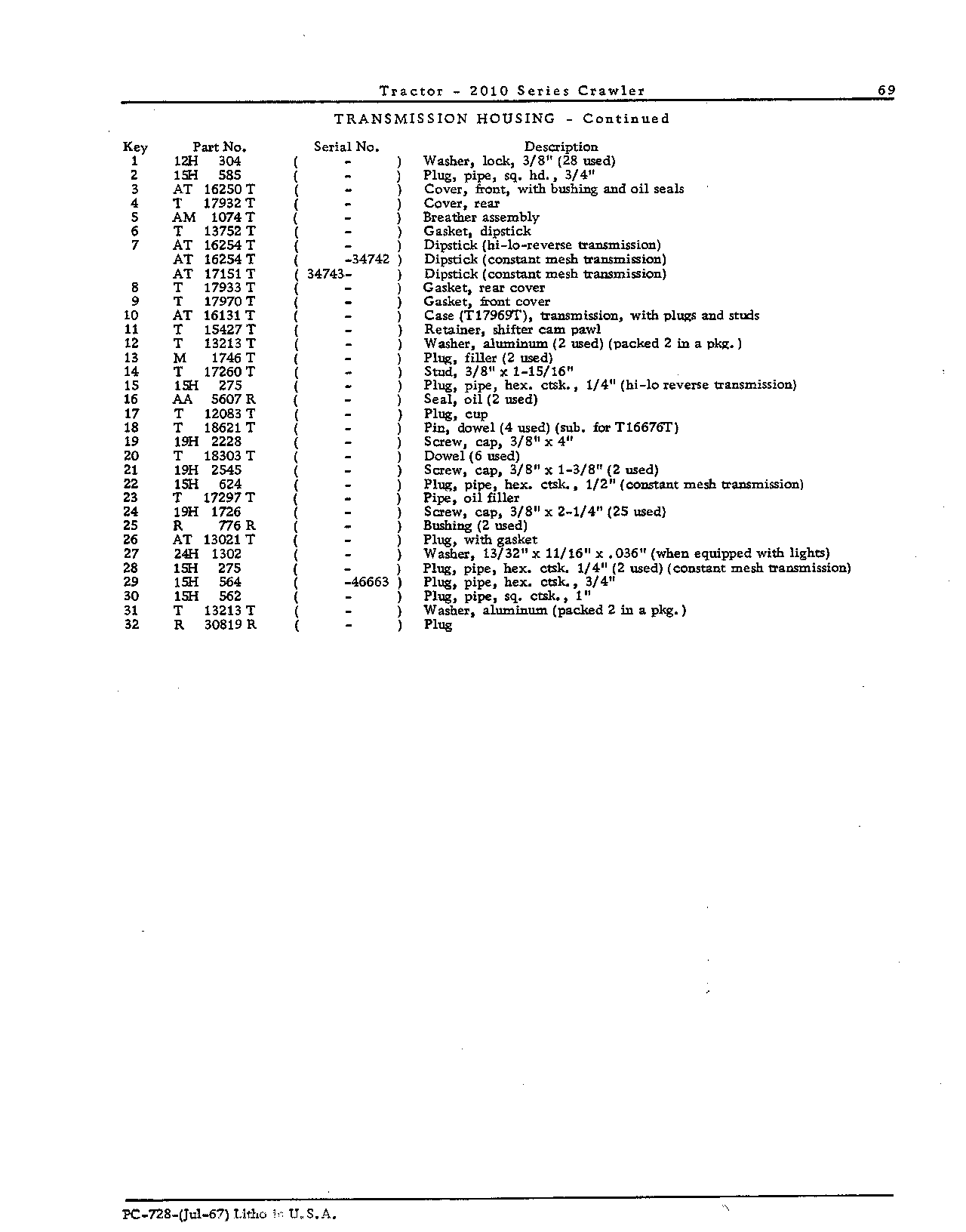Transmission housing (Continued)