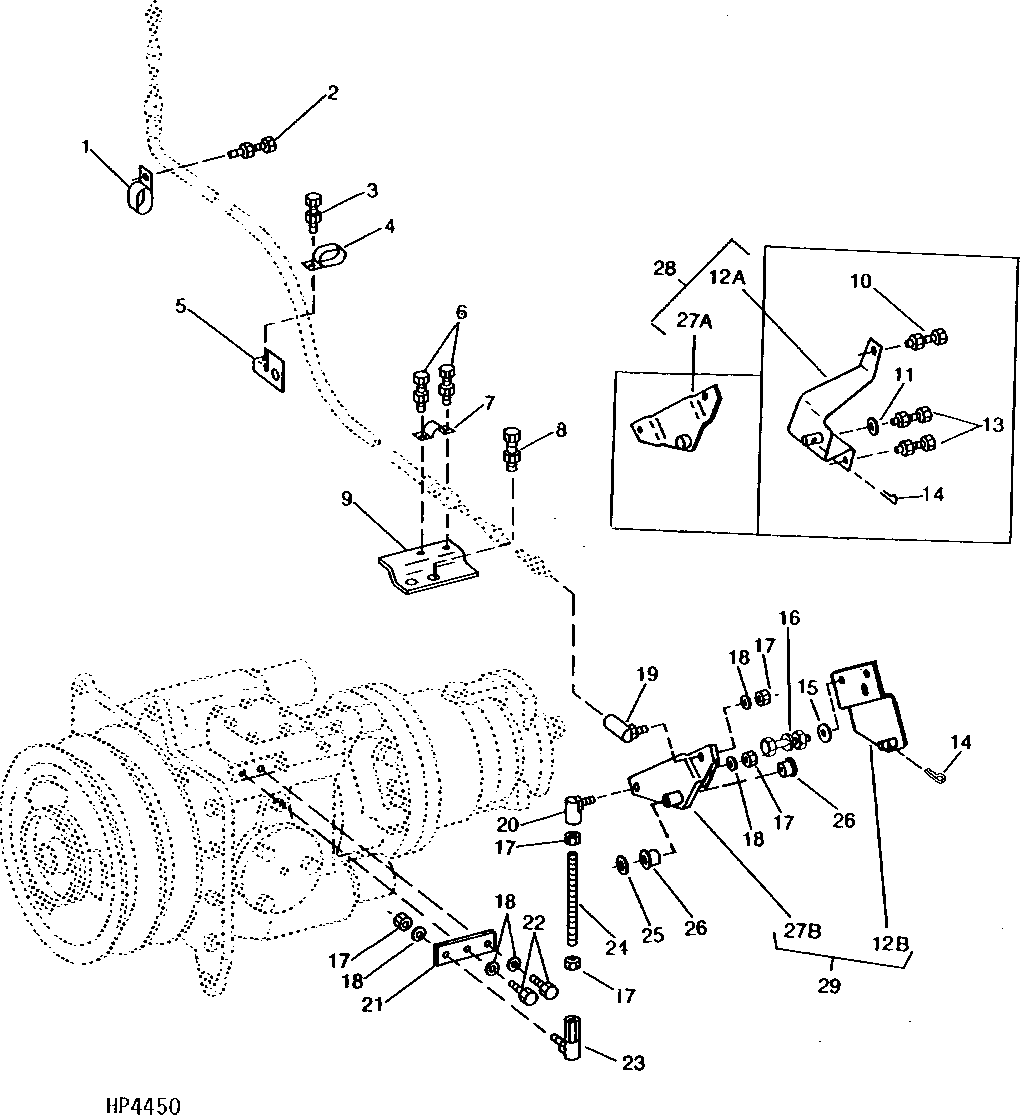 Hydrostatic Drive Control Cable Mounting, Sundstrand ( - 556300)