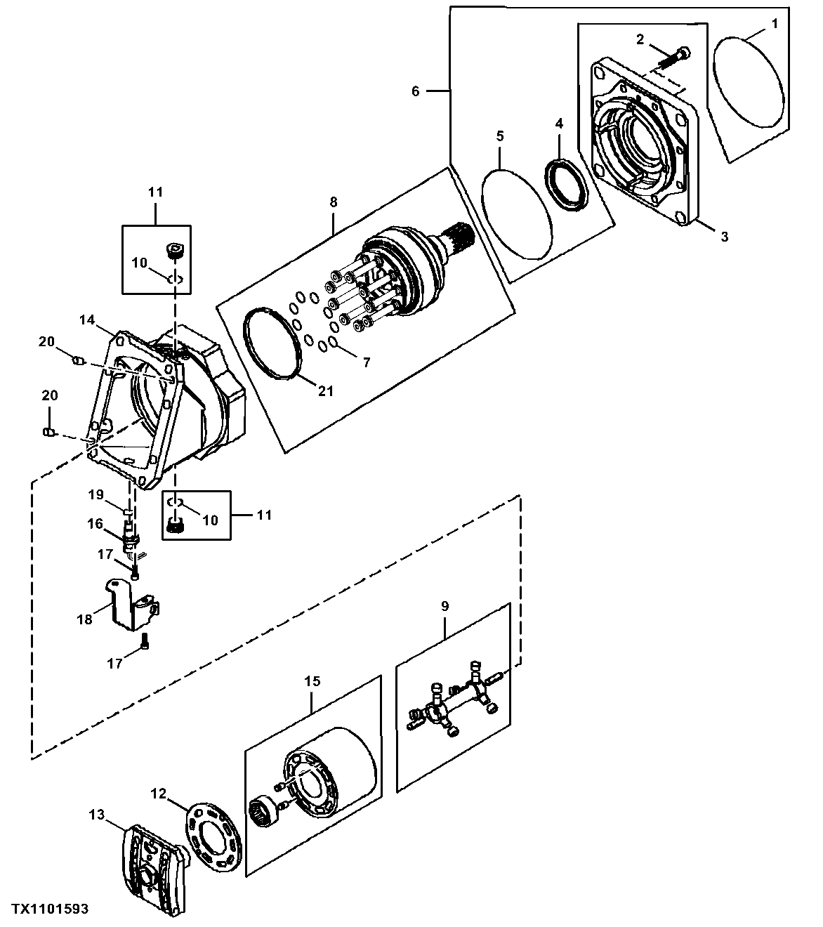 Hydrostatic Track Drive Motor and Shaft ( - 289917)