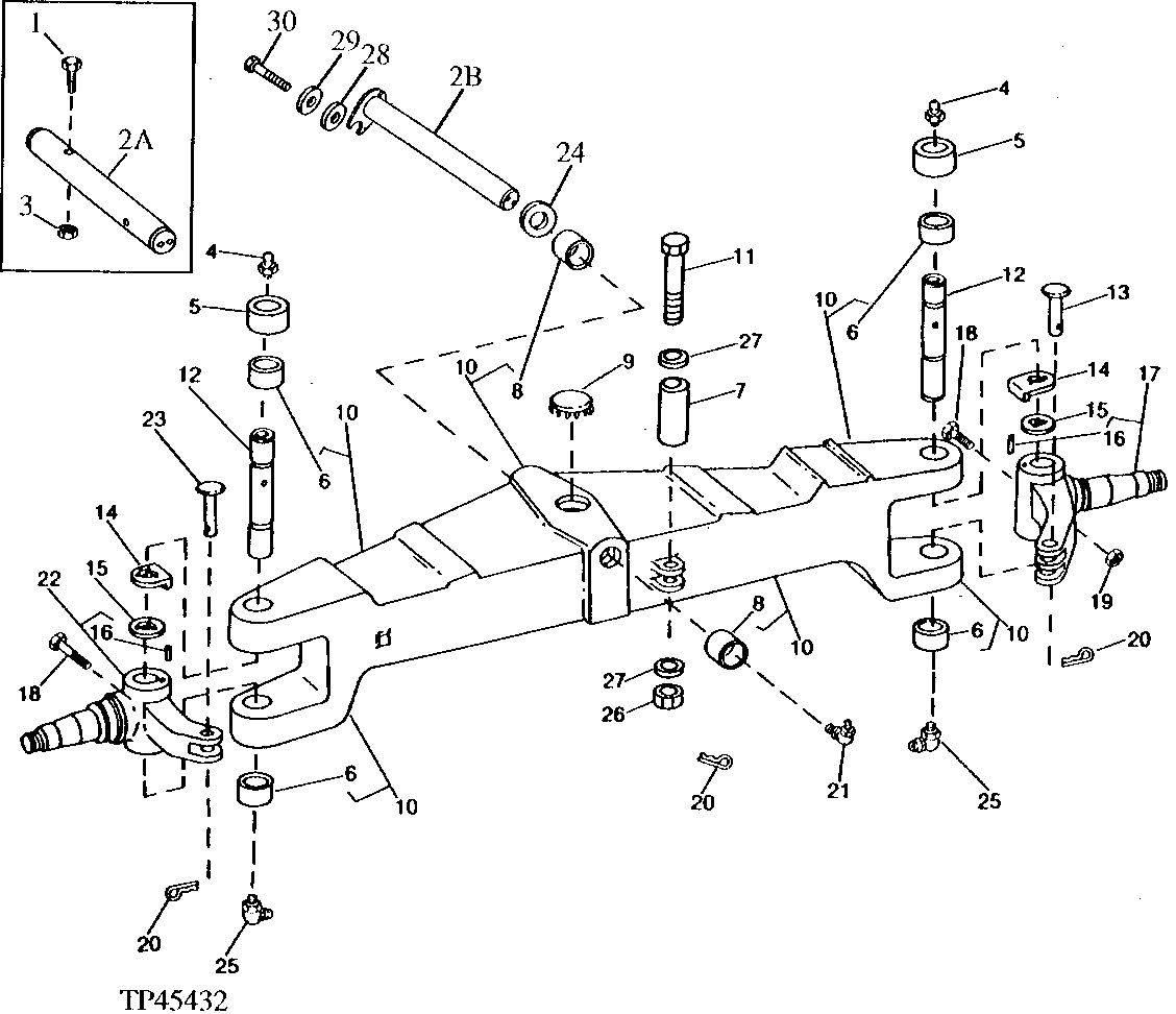 Front Axle, Spindle And Knuckle Assembly (W/O MFWD)