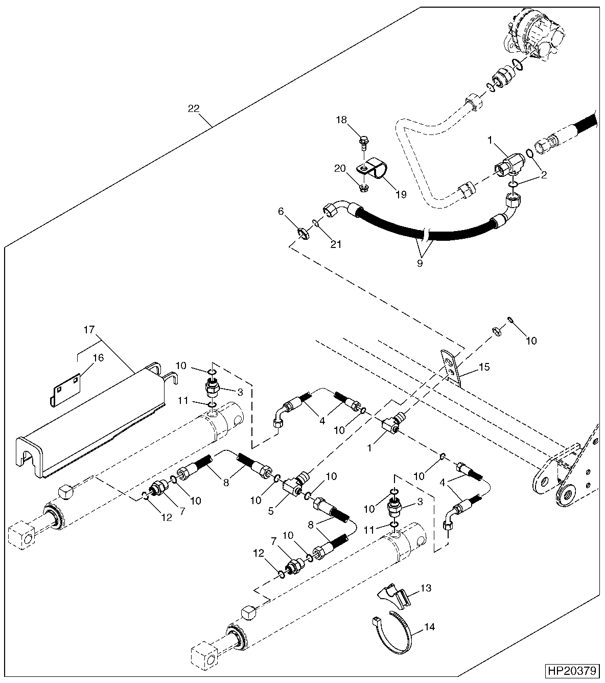 Header Lift Hoses and Fitting Kit ( 80 mm )