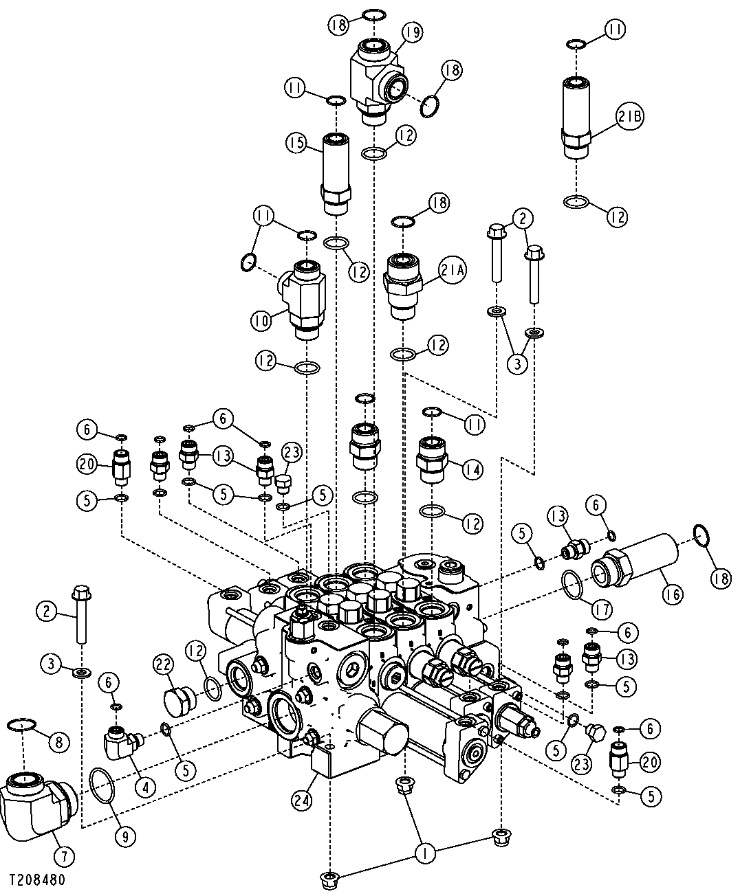 Three Spool Loader Control Valve (595140 - )