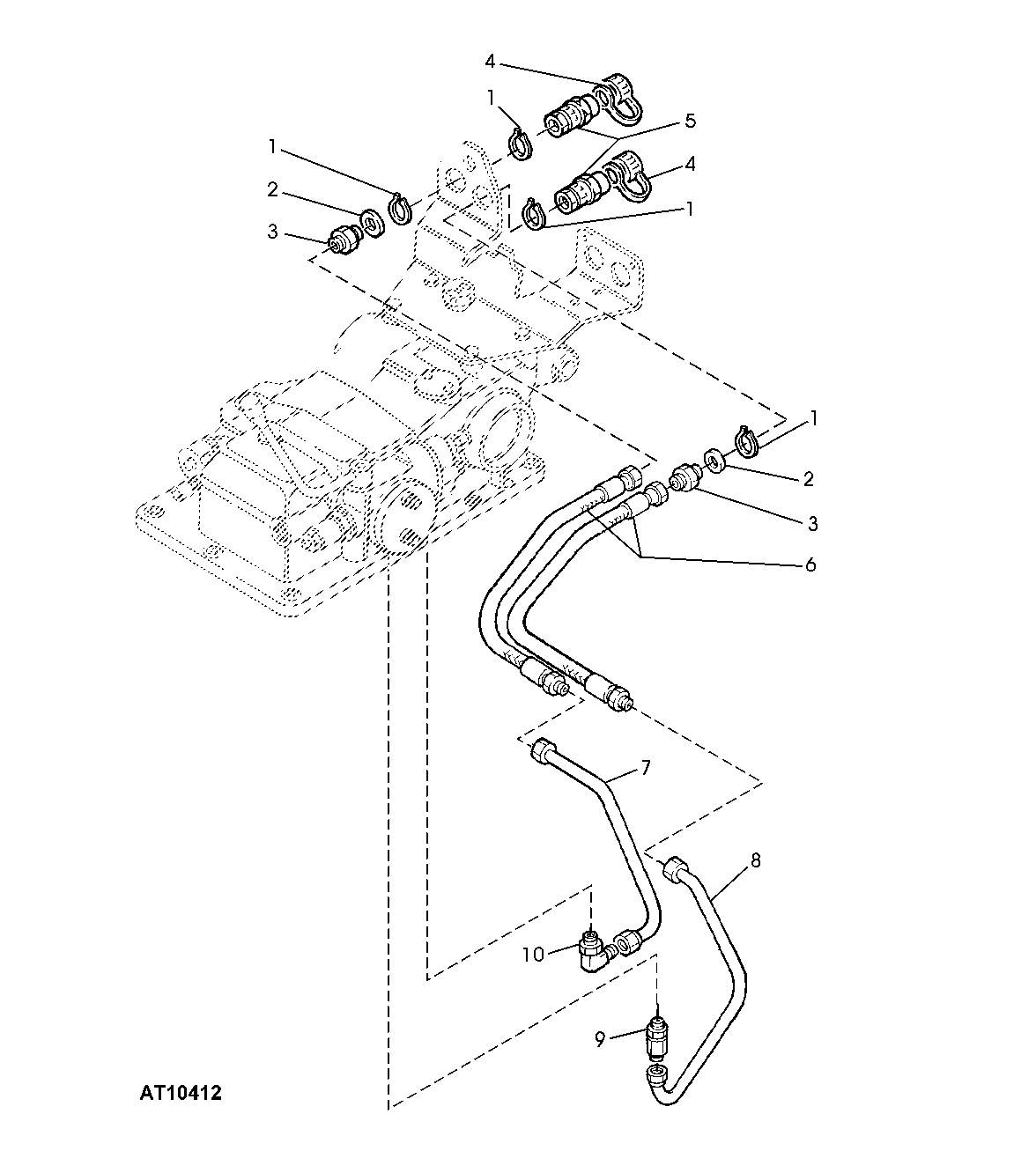 LINES FOR DOUBLE-ACTING SELECTIVE CONTROL VALVE (POS. 1)