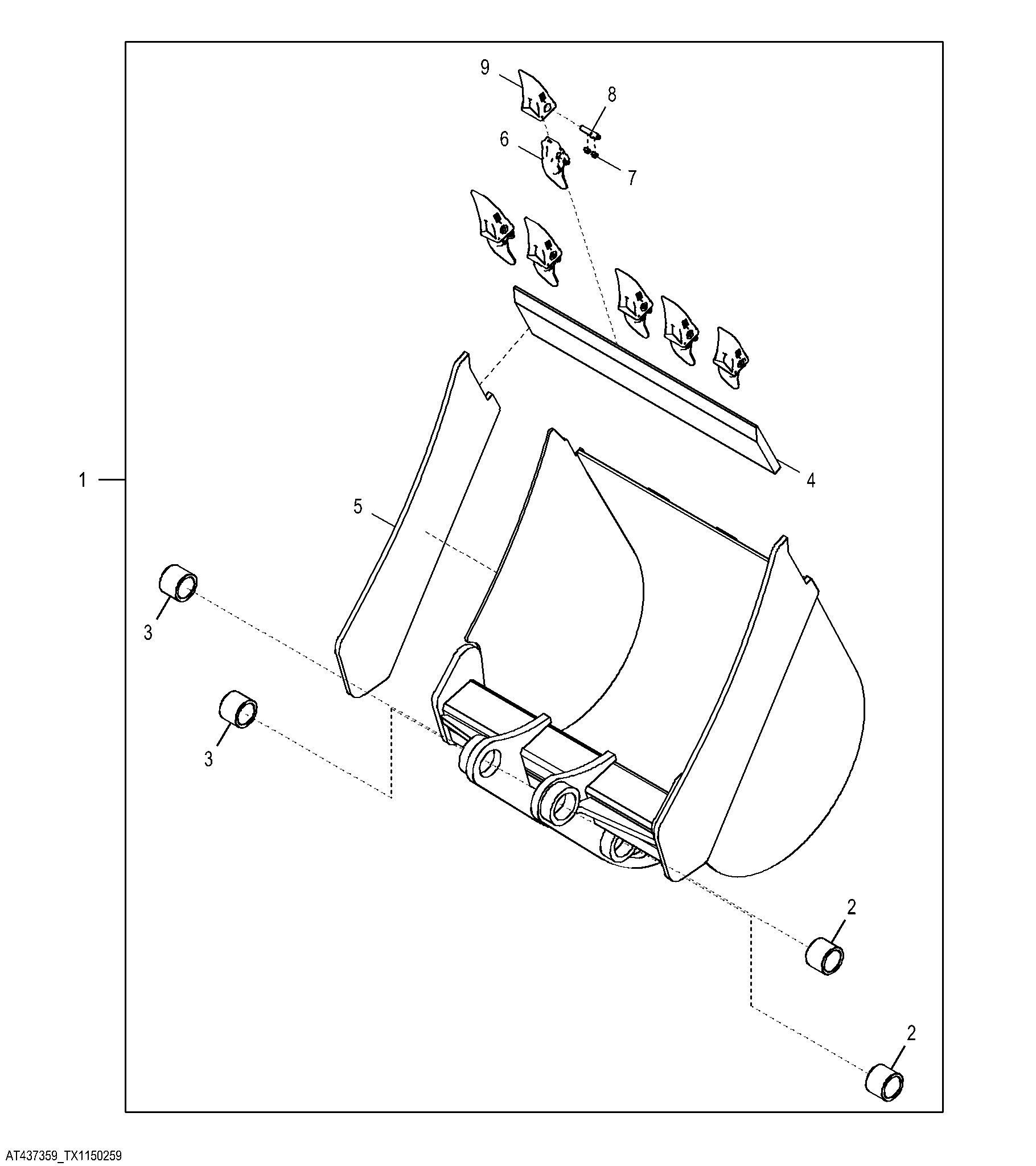 Heavy Duty Bucket with TK Teeth 914.40 mm (36.00 in) 0.510 m³ (18.00 ft³)