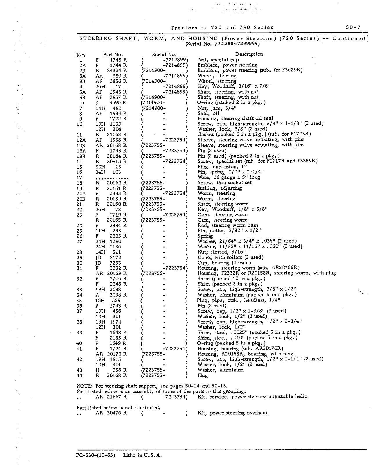 Steering worm and housing (power steering) (Continued)